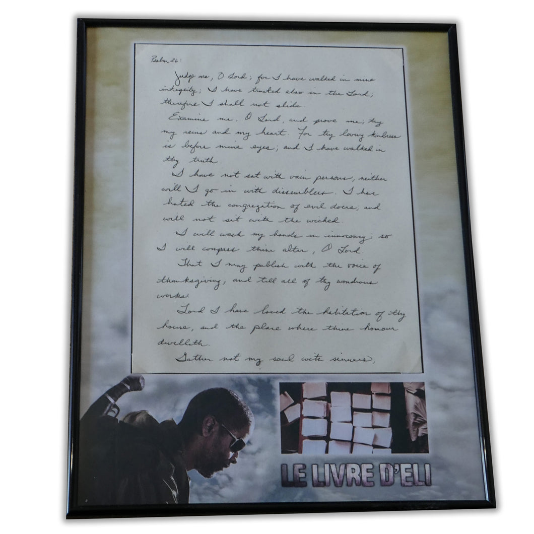 Page manuscrite de la Bible - Le Livre d'Eli avec Denzel Washington