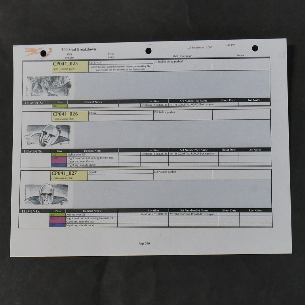 300 (2006) Storyboard